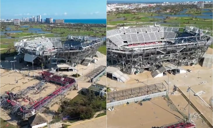 Nuevo video muestra los daños en la Arena GNP, sede del Abierto Mexicano de Tenis, tras huracán Otis