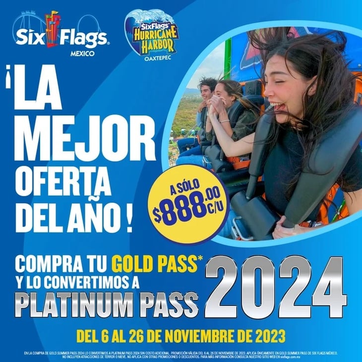 Puedes adquirir el pase anual Six Flags Gold 2024 a casi la mitad de su