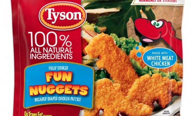 Tyson retira más de 13 mil 600 kilos de nuggets de pollo tras hallar trozos de metal