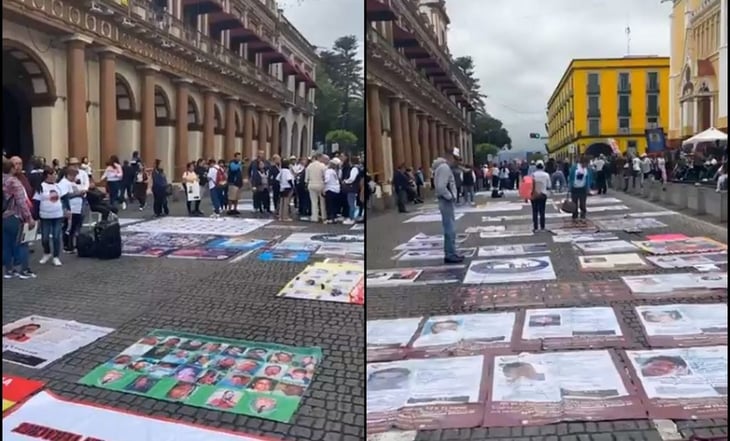 Colectivos de familiares desaparecidos mantienen plantón y cierre de Palacio de Gobierno de Veracruz