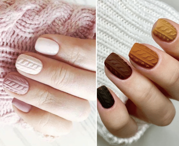 7 ideas de uñas con efecto suéter que te encantarán