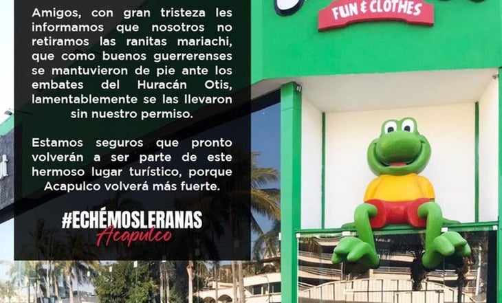 Roban icónicas ranas del Sr Frogs de Acapulco