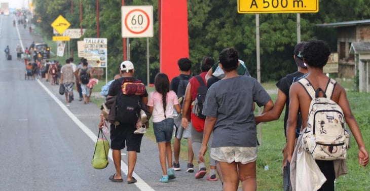 La caravana migrante que partió de Tapachula, Chiapas, se dirige hacia la frontera de PN