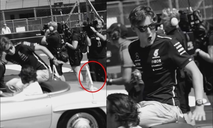 VIDEO: Así fue el momento en que a George Russell se le cayó su celular en plena pista durante el GP de México