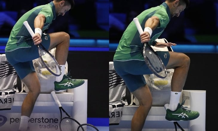 VIDEO: Novak Djokovic explota y rompe raquetas durante victoria ante Holger Rune
