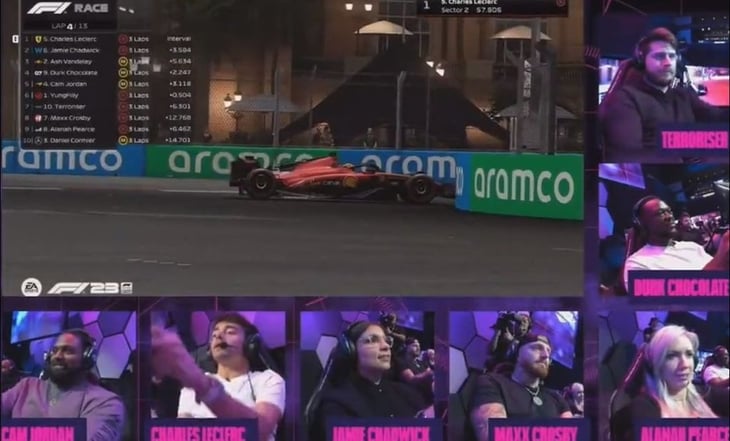 VIDEO: Charles Leclerc se estrelló en un muro del GP de Las Vegas en el videojuego de la F1