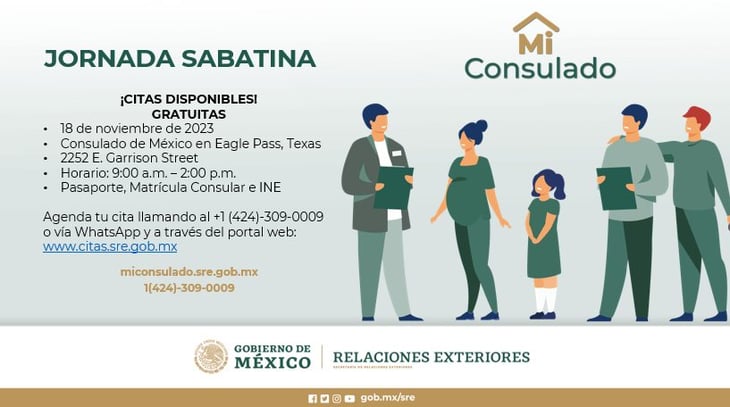 Jornada sabatina en el Consulado de México en Eagle Pass