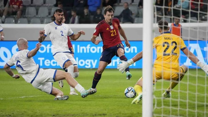 España aseguró el primer puesto del Grupo A al derrotar a Chipre por 3-1