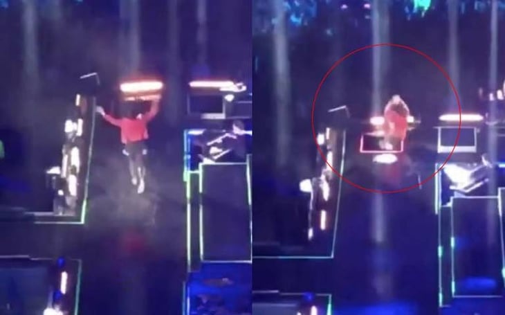VIDEO: Beto Cuevas se cae en pleno concierto, ¡Ahora sí cayó la ley!