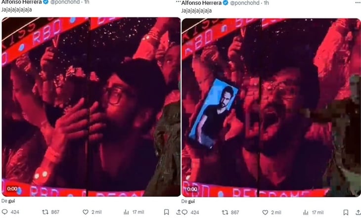 Poncho Herrera comparte video de fan de RBD besando su foto en concierto y las redes estallan
