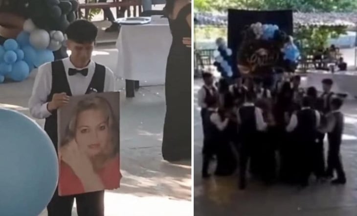 VIDEO: Joven conmueve al bailar en su graduación con el retrato de su madre