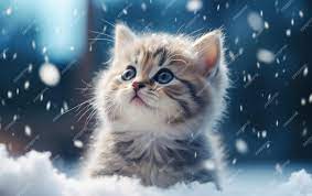 El divertido momento de un gato intentando capturar copos de nieve lo hace viral 