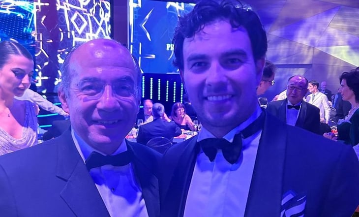 Felipe Calderón presume ser acompañante de Checo Pérez en la gala de FIA