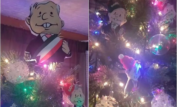 Así se ve el árbol de Navidad con temática de 'Amlitos' que se viralizó en TikTok