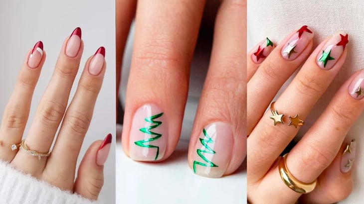 Diseños de uñas con mucho espíritu navideño