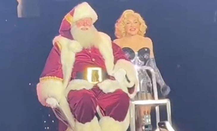 ¡Madonna pone en aprietos a Santa Claus!: no soporta baile y se cae en pleno concierto