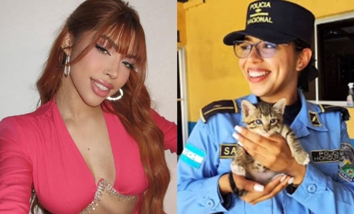 ¡Trakaaa, igualitas! Por su gran parecido a Yeri Mua, policía hondureña se vuelve viral