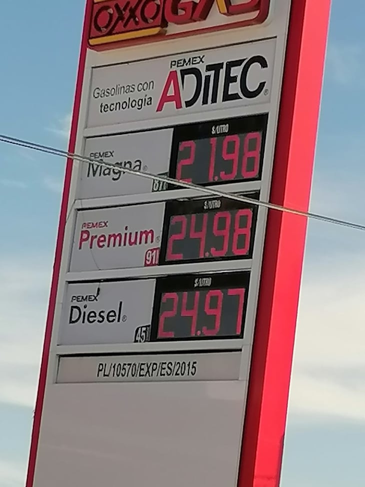 Gasolina mantiene su precio de venta de diciembre