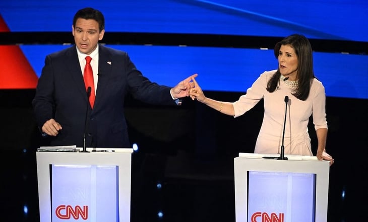 En quinto debate republicano, Haley y DeSantis luchan por posicionarse como la alternativa a Trump