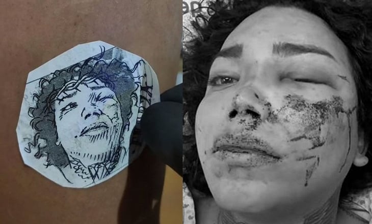 Se tatúa rostro 'desfigurado' de Paola Suárez, de 'Las Perdidas', y lo tunden en TikTok