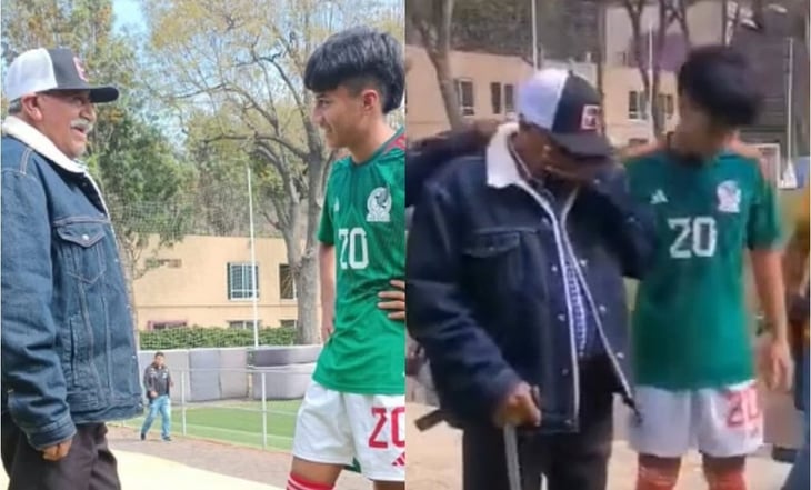 Francisco Mendoza tiene emotivo encuentro con su abuelo al viajar a México con la Sub-16