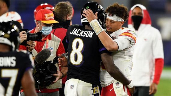 Mahomes y Jackson chocan por 1ra vez en playoffs, en busca de boleto al Super Bowl