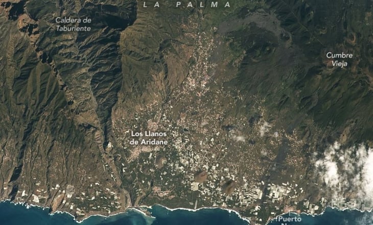 NASA muestra impacto de erupción en la isla española de La Palma