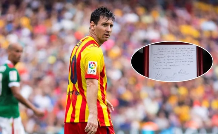 Subastarán la servilleta donde Lionel Messi firmó su primer contrato con Barcelona
