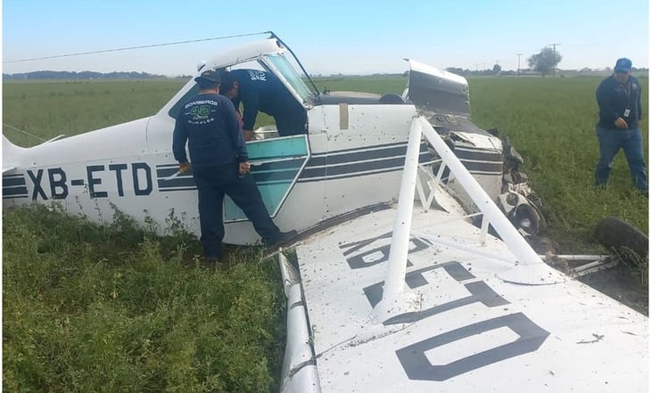 Avioneta se desploma en San Luis Río Colorado; piloto es trasladado al hospital