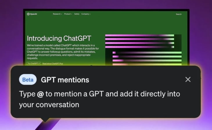 ChatGPT de OpenAI introducirá menciones GPT para platicar con una IA especialista: ¿Cómo funciona?