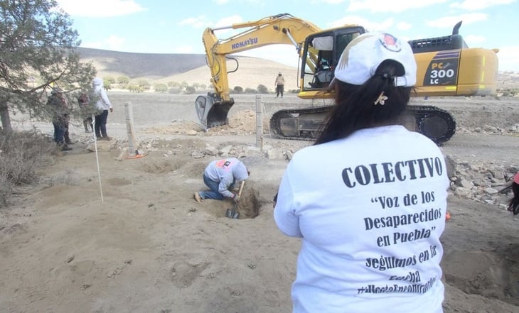 Colectivo ubica fosa clandestina en Palmar de Bravo, Puebla; reportan una osamenta