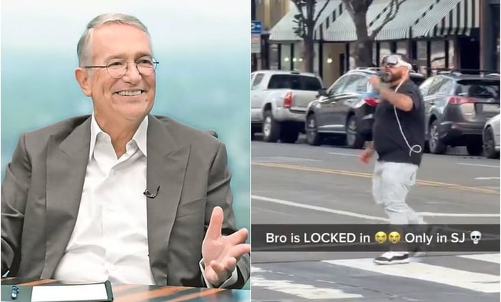 Salinas Pliego bromea con hombre usando los Apple Vision Pro en plena calle