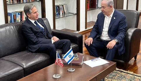 Blinken se reúne con Netanyahu para impulsar tregua en Gaza