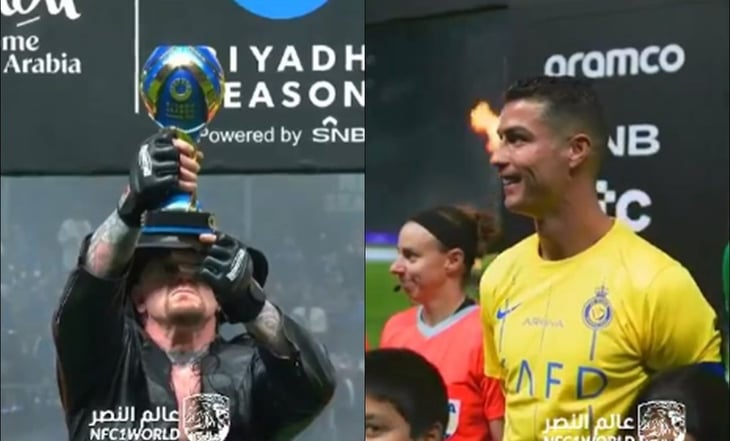 VIDEO: Cristiano Ronaldo quedó fascinado al ver a The Undertaker en la final del Riyadh Season de Arabia Saudita