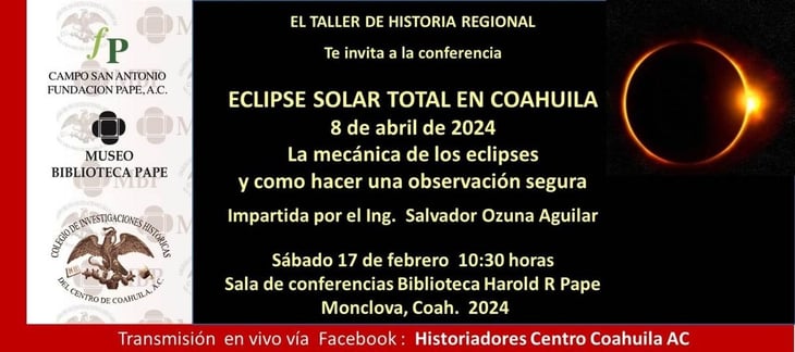 Plática de preparación sobre eclipse de sol en Museo Pape