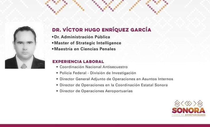 Aprueban nombramiento de Víctor Hugo Enríquez como Secretario de SP de Sonora