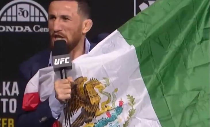 Luchador europeo de la UFC utilizó una bandera mexicana como provocación
