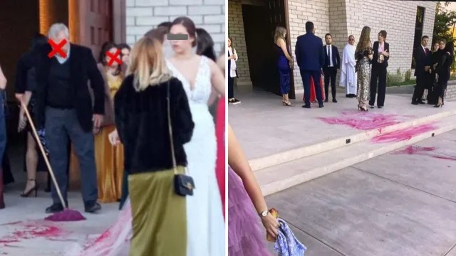 ¡De novela! Suegra ataca a novia con pintura roja en su boda