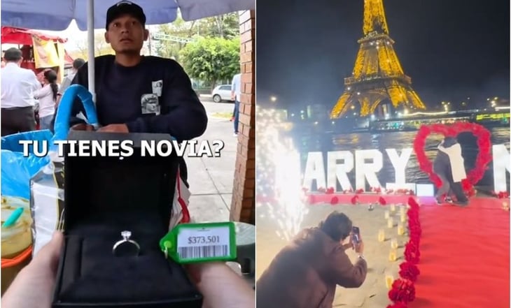 Influencer regala viaje a París a vendedor de tacos de canasta para que le pida matrimonio a su novia