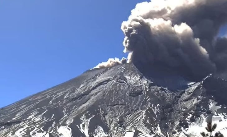 Reportan caída de ceniza del volcán Popocatépetl en 7 municipios de Morelos