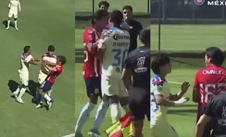 VIDEO: Jugadores se pelean en el Chivas vs América Sub-23, el ‘Mozumbito’ inició el conato de bronca