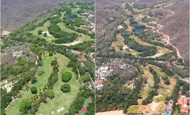 Ricardo Salinas muestra antes y después de la toma del campo de golf en Huatulco 