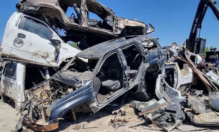 FGR destruye 28 vehículos “Monstruos” en Reynosa, Tamaulipas