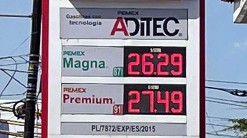 Aumenta el precio de la gasolina Premium hasta 27 pesos por litro