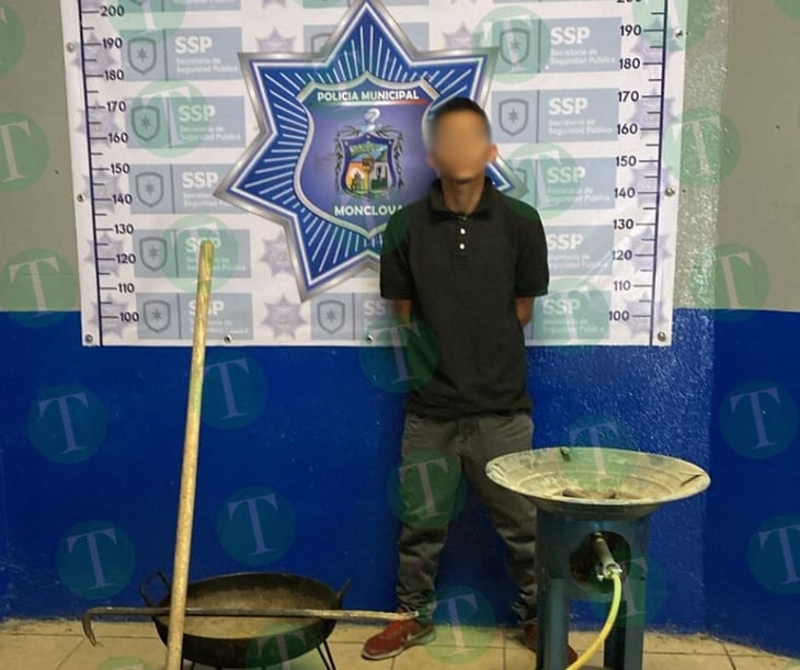 Policía Municipal detiene a presunto ladrón armado en la Barrera de Monclova