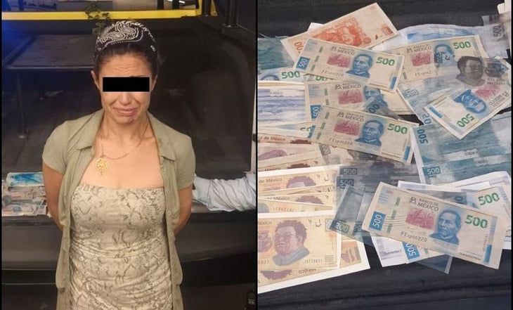 Detienen a mujer con más de 200 billetes falsos en Nuevo León