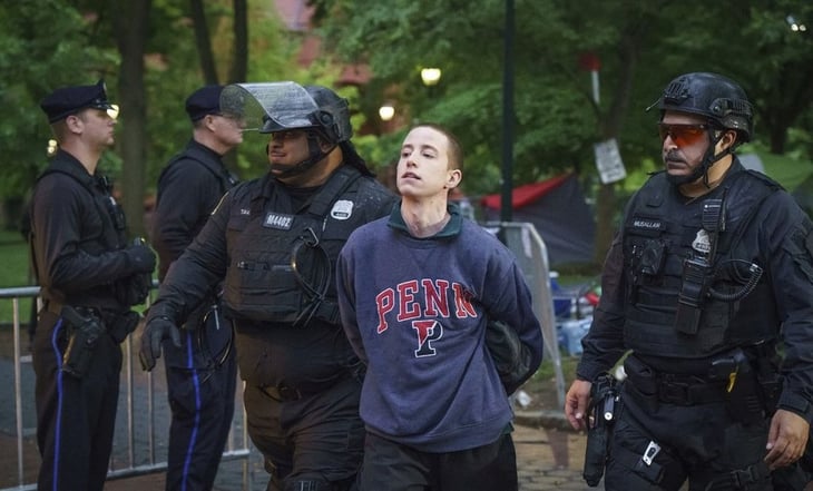 Arrestan a más de 40 durante retiro de campamentos propalestinos en Universidad de Pensilvania y el MIT