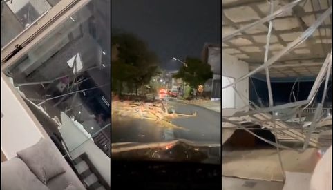 Fuertes vientos dejan árboles caídos y techos colapsados en Monterrey