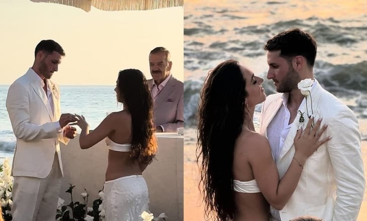 Santiago Giménez se casó con Fernanda Serrano y presumen su boda en redes sociales
