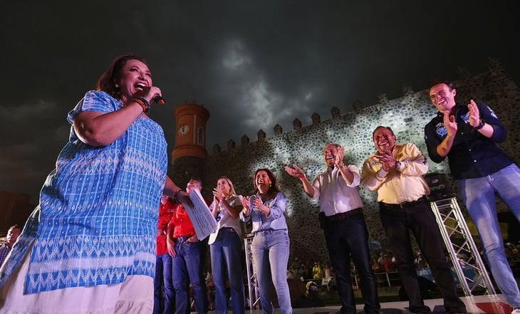 Aguacero obliga a Xóchitl Gálvez a acortar mitin de cierre de campaña en Morelos